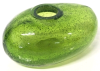 Gorgeous Organically-Shaped Lime Green Bubble-Filled Bud Vase - 2.6" Tall