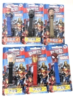 [Full Sets] 6 New Sealed PEZ &times; MARVEL COMICS Dispensers & Candy, All Made in the USA