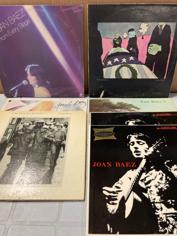 9 Vintage JOAN BAEZ LPs | Includes 2 Double Album Sets | See Photos for Titles | Scuffs and Scratches Present
