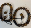 Two Adjustable Handmade Bead Bracelet with Tiger Eye Stone Said to lelp with Self Confidence