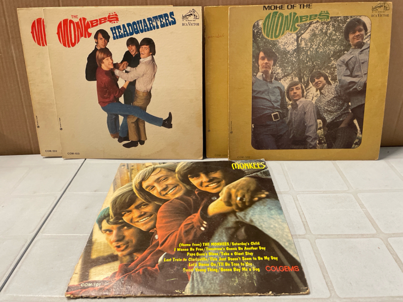 5 Vintage MONKEES LPs | Includes Duplicates - See Photos | Scuffs and Scratches Present