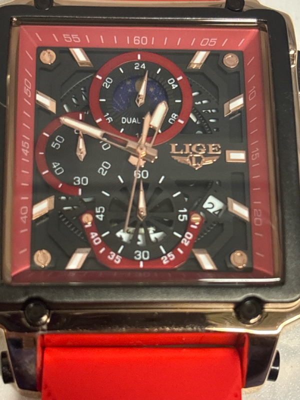 New Robust LIGE Quartz Rotating Dial Ted Silicone Watch Boxed Watch