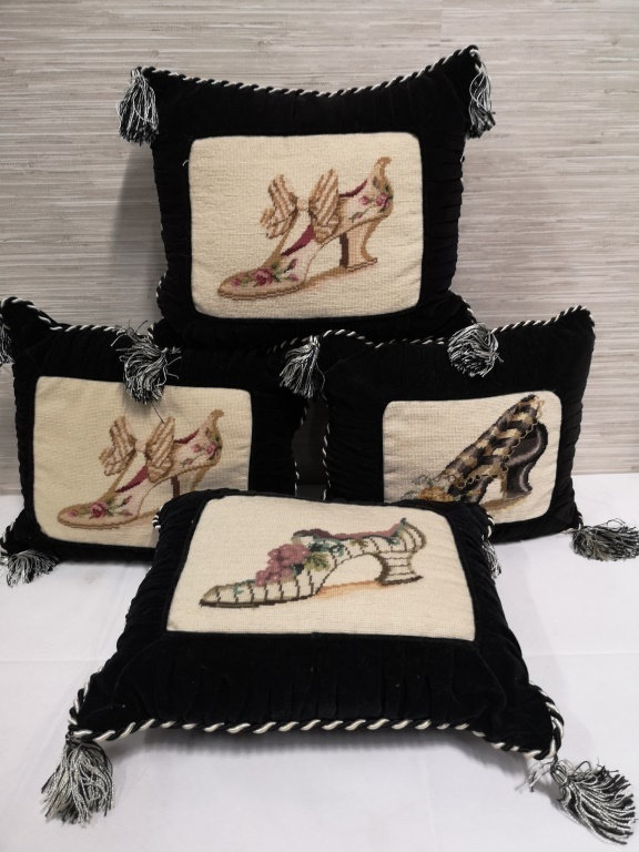4 Stitch Art Shoes - Decorative Pillows