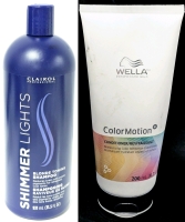 [See Desc] CLAIROL Shimmer Lights Blonf Toning Shampoo & WELLA ColorMotion Moisturizing Color Reflection Conditioner