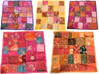 5 Gorgeous Brightly Coloured Patchwork Throw Pillow Covers, 24": 23.25" Each
