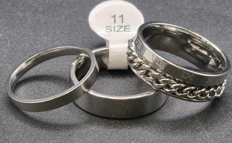 3 New sz 11 Rings - Spinner Roman Numeral Ring