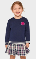 New Sz 4T Girls Happy Face Sweatshirt Dress