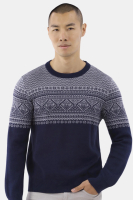 New Sz XL George Men's Two Tone Chest Block Fair Isle-style Crewneck Sweater