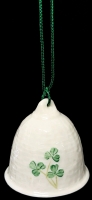 Vintage BELLEEK Ireland First Edition Annual Basketweave Bell Christmas Ornaments, No Clapper, 2" Tall, No Chips or Cracks, Brown Stamp