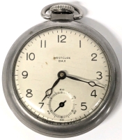 Vintage WESTCLOX DAX Made in Canada Pocket Watch, 2" Diameter, Second Hand Moves Immediately After Being Wound, Unable to Determine if Time is Kept Accurately, Could Not Remove Back