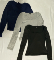 3 New Size Small Ladies Long Sleeve Scoop Neck Tops