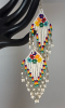 Handcrafted Glass Bead Tassel Earrings Boho-Chic Sheppard Hooks 3.25 inch drop - 4