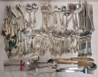 Large Lot Silverplate Fairmont Silver " Elizabeth Rose " Community Flatware plus Extras .