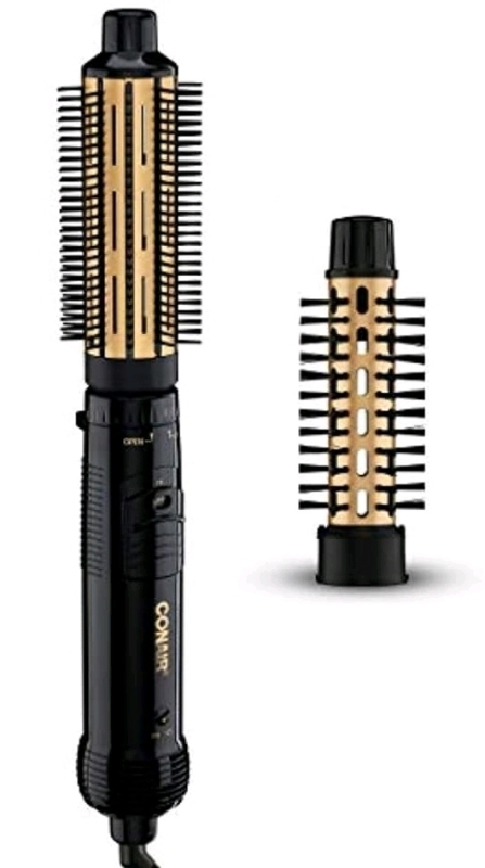 As-New Conair CD160AMR 2-in-1 Hot Air Brush Combo, Black/Gold, Retails Over $55!
