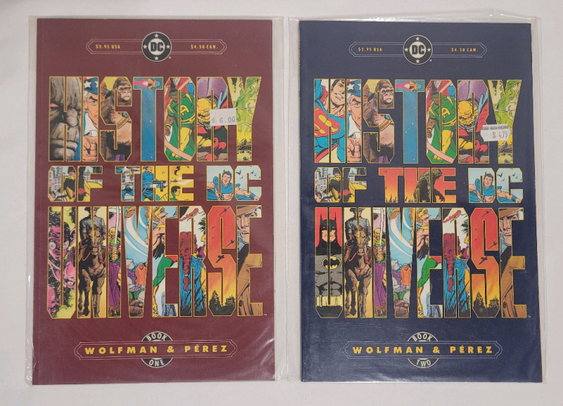 DC Comics 1986 History of the DC Universe Book One & Book Two , Complete Run . Fine or Higher Ungraded Condition