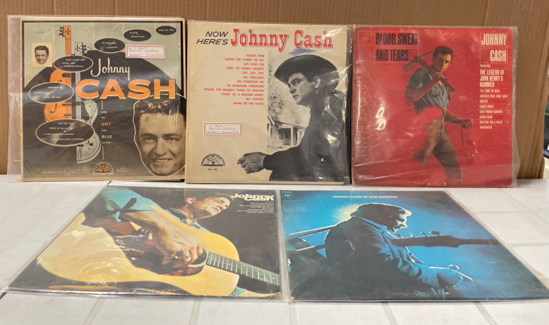 Johnny Cash 5 Album Lot | Classic Vinyl from the Man in Black | See photos for Titles - Includes Johnny Cash at San Quentin | Scuffs/Scratches Present