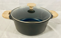 New CAROTE 7.75" Nonstick Pot with Lid, Induction Compatable, Black Colour