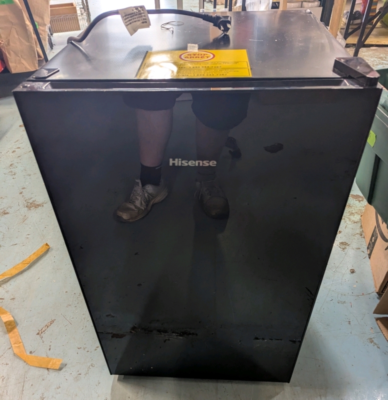 As New Hisense Compact Refrigerator. 4.4 Cubic Feet Storage. Measures 20" Wide, 21.5" Deep and 32" Tall