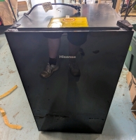 As New Hisense Compact Refrigerator. 4.4 Cubic Feet Storage. Measures 20" Wide, 21.5" Deep and 32" Tall
