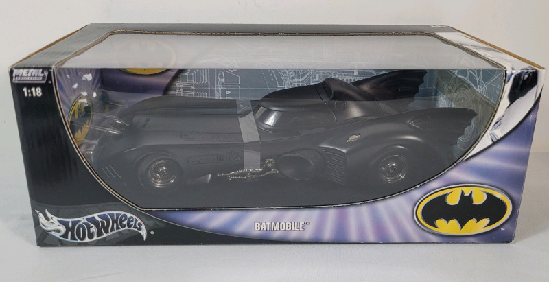 2003 Hotwheels " Batmobile " Diecast Car in Original Box , 1:18 Scale
