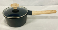 New CAROTE 5.5" Nonstick Pot with Lid, Induction Compatable, Black Colour