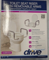 New Drive Toilet Seat Riser with Removable Arms. Fits Standard Toilets, 3?5" Height