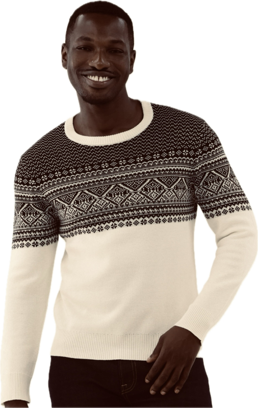 New Sz XL George Men's Two Tone Chest Block Fair Isle-style Crewneck Sweater