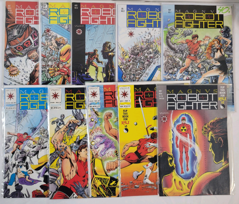Valiant Comics 1991 Magnus, Robot Hunter No.1 - No.10 Consecutive Run . Fine or higher Ungraded Condition