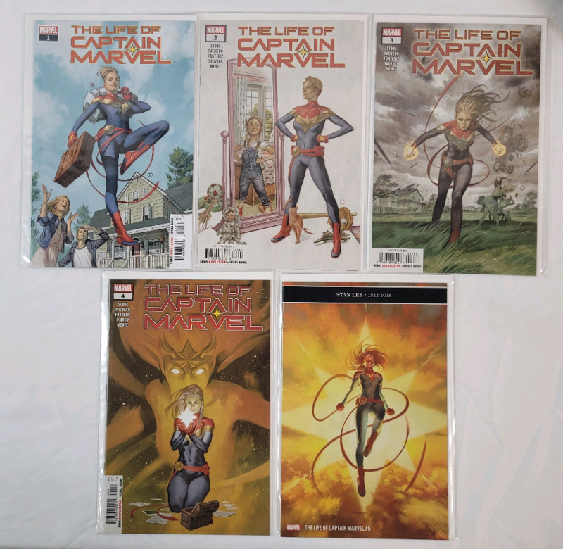 Marvel Comics 2018 The Life of Captain Marvel No.1 - No.5 , Complete Run . Very Fine Ungraded Condition