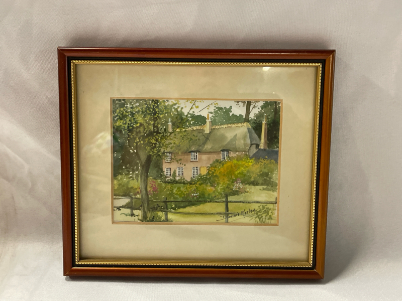 3.5&rdquo;x5&rdquo; Original Framed Watercolour - &ldquo;Hardy&rsquo;s Cottage&rdquo; by Dennis Morley, Dorset, England