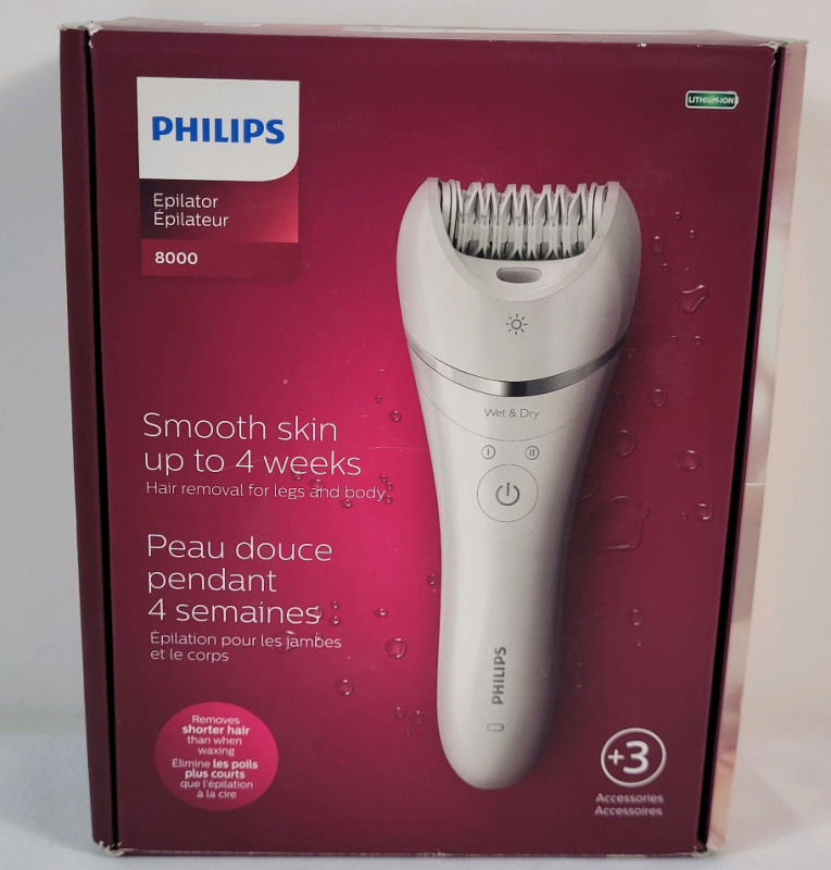 As New Philips Epilator 8000 Wireless Hair Removal for Legs & Body . Open Box