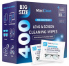 New - MaxiClean Glasses Wipes Lens Cleaner - Lens Wipes for Eyeglasses - 400 Pre-moistened Individually Wrapped Wipes for Eye Glasses, Electronics, Phone, Computer, Laptop Screen - Camera Lens Cleaner . Sealed