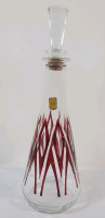 Vintage 1960s French Harlequin Pattern Decanter from VMC Reims Glass 10.5" tall