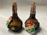 2 Vintage 5&rdquo; Empty Bottles of Lacryma Christi del Vesuvio wine, known for its connection to the volcanic soils of Mount Vesuvius in Campania, Italy. No Cracks or Chips