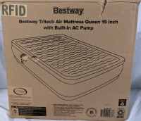 New Bestway Tritech Air Mattress Queen 15" Tall with Built-in AC Pump Included