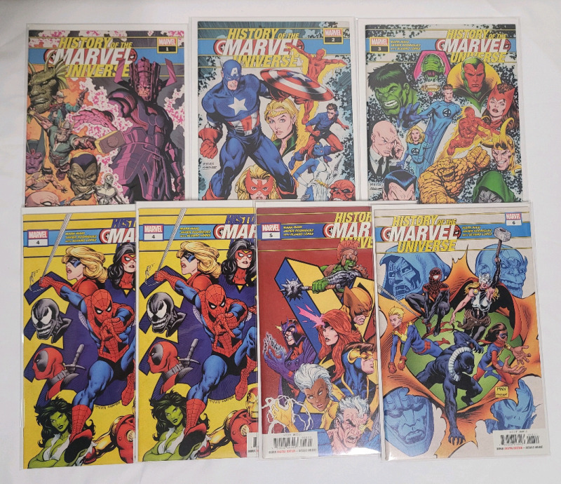 Marvel Comics 2019 History of the Marvel Universe No.1 - No.6 , Complete Run . Very Fine Ungraded Condition