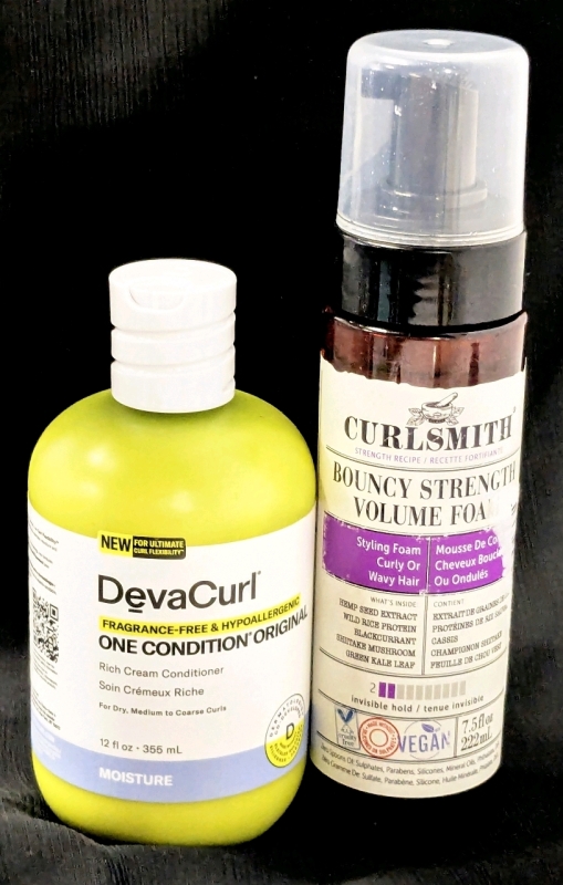 [See Desc] DEVACURL One Condition Rich Cream Curl Conditioner & CURLSMITH Bouncy Strength Volume Foam for Curly/Wavy Hair