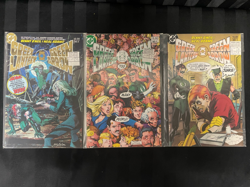 3 DC Green Lantern Green Arrow Comics, Issues #2, 3, 5