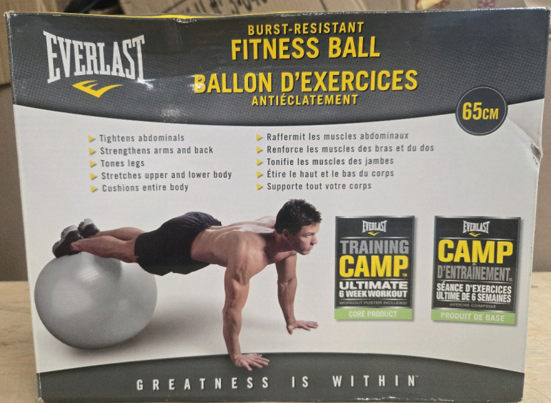 As New In Box | Everlast Burst-Resistant Fitness Ball * Has A Slight Cigarette Scent *