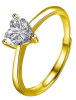 Moissanite 18KGP Stamped GRA CERTIFIED Heart Shaped Brilliant Moissanite 925S Open Adjustable Size Luxury VVS D Color Grade Moissanite Stone Comes with GRA Certificate - 2