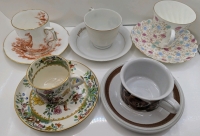 5 Demitasse Teacups and Saucers. Includes Royal Crown, Walt Disney & More.
