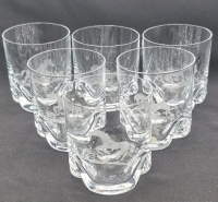 6 Vintage Rock Glasses with Horse Etching Designs 3.5" Tall