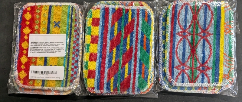 9 New Molly&rsquo;s Marvelous European Scrubbing & Scouring Pads. (3x3pack) 7" by 5". Retails 50.97! (16.99 ea)