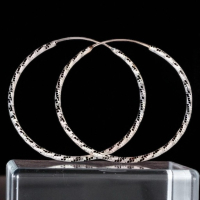 Pair of Elegant S925 Silver Starlight Design Hoop Earrings Lightweight Classic Minimalist Style Statements at 2.75 inch Round