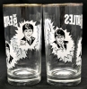 [Rare] 2 Vintage 1964 THE BEATLES &times; Dairy Queen Canada Only Promotional Glasses - 5.5" Tall Each, No Chips or Cracks, Gold Gilt in Rim Worn - 2