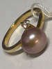 Natural AKOYA Pearl Ring Size 5 925 Sterling Silver GP / Pearl 8-9mm Lavender - 3