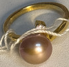 Natural AKOYA Pearl Ring Size 5 925 Sterling Silver GP / Pearl 8-9mm Lavender - 4