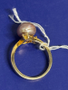 Natural AKOYA Pearl Ring Size 5 925 Sterling Silver GP / Pearl 8-9mm Lavender - 5