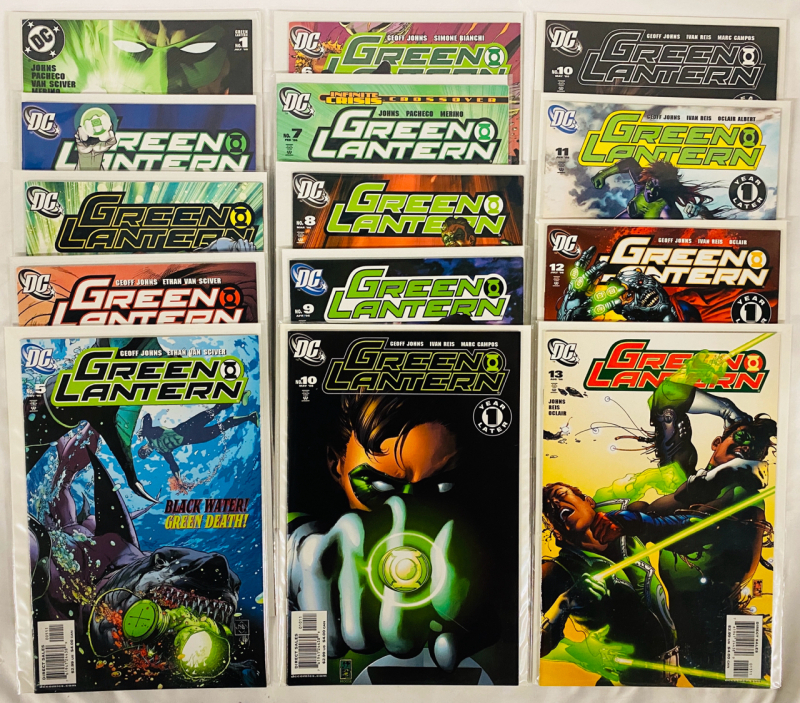 14 DC Green Lantern Comics, by Geoff Johns, Issues #1-13, Including Duplicate of 10