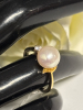 Natural AKOYA Pearl Ring Size 5.75 925 Sterling Silver GP Pearl 8-9mm White Stamped - 3